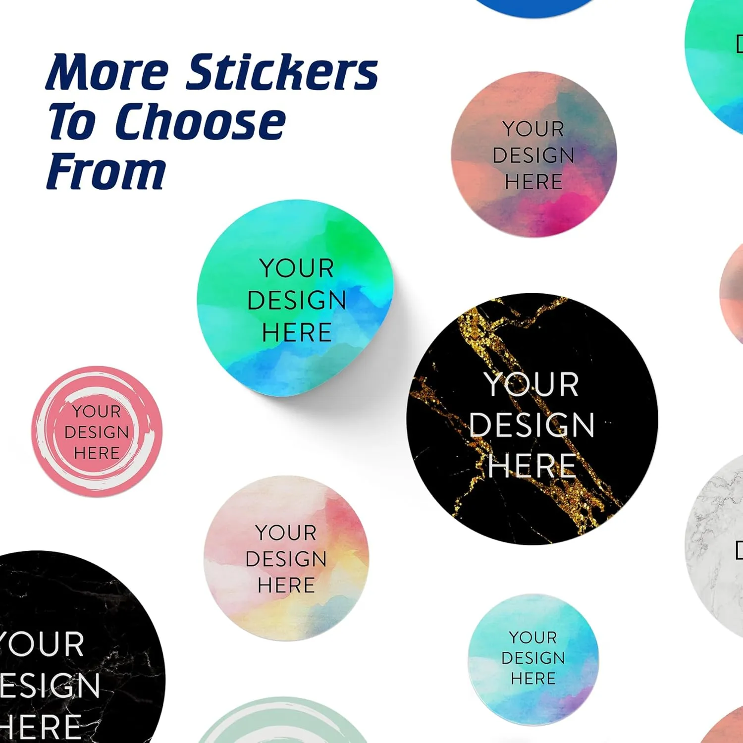 100 Custom Vinyl Stickers - Upload Your own Image, Text, Design, Logo - Personalized Logo Labels for Handmade, Packaging, Bottle, Jars, Candle, Brand Stickers (Blue Green, 2x2)