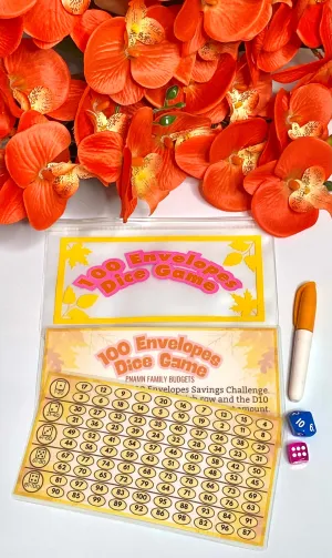 100 Envelopes Dice Game Saving Challenge