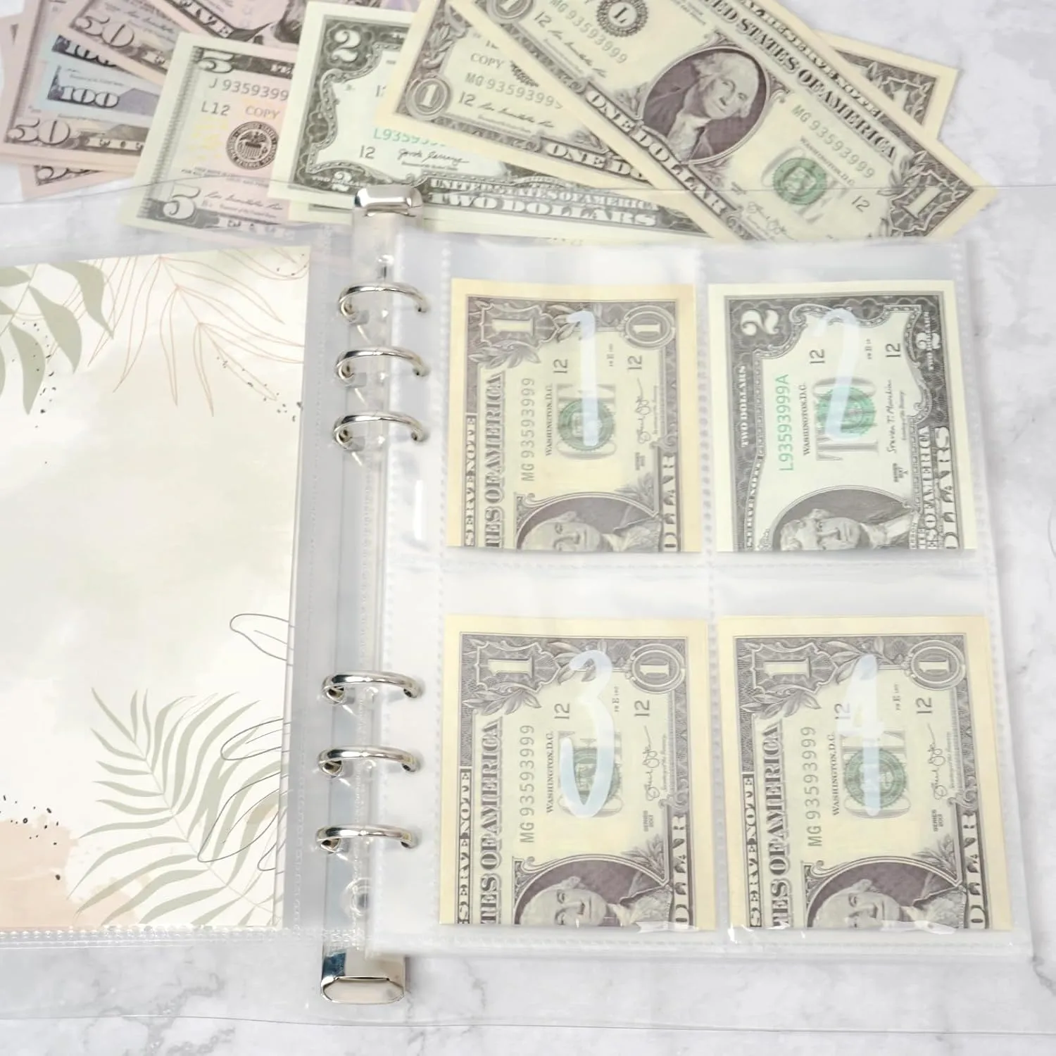 100 Envelopes Money Challenge Binder - Pre-numbered Pockets, Tracker, Savings Book for Easy Money Management, 100 Days Challenge