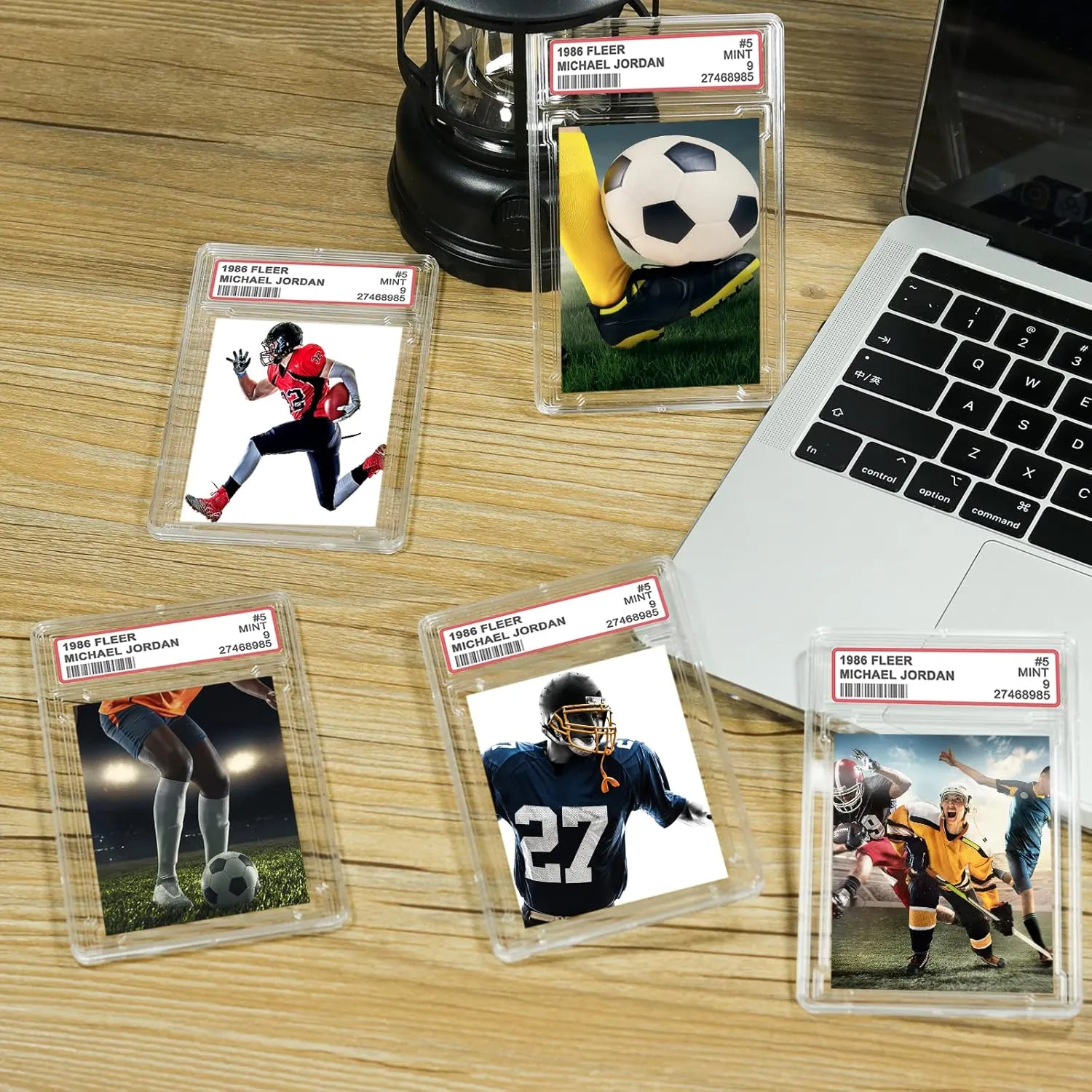 100 Pieces Baseball Card Holder with Label Positon Clear Graded Card Sleeves Acrylic Trading Card Protectors Case for Standard and Graded Cards Hard Card Holder Case for Game Sports Card (100 Pcs)