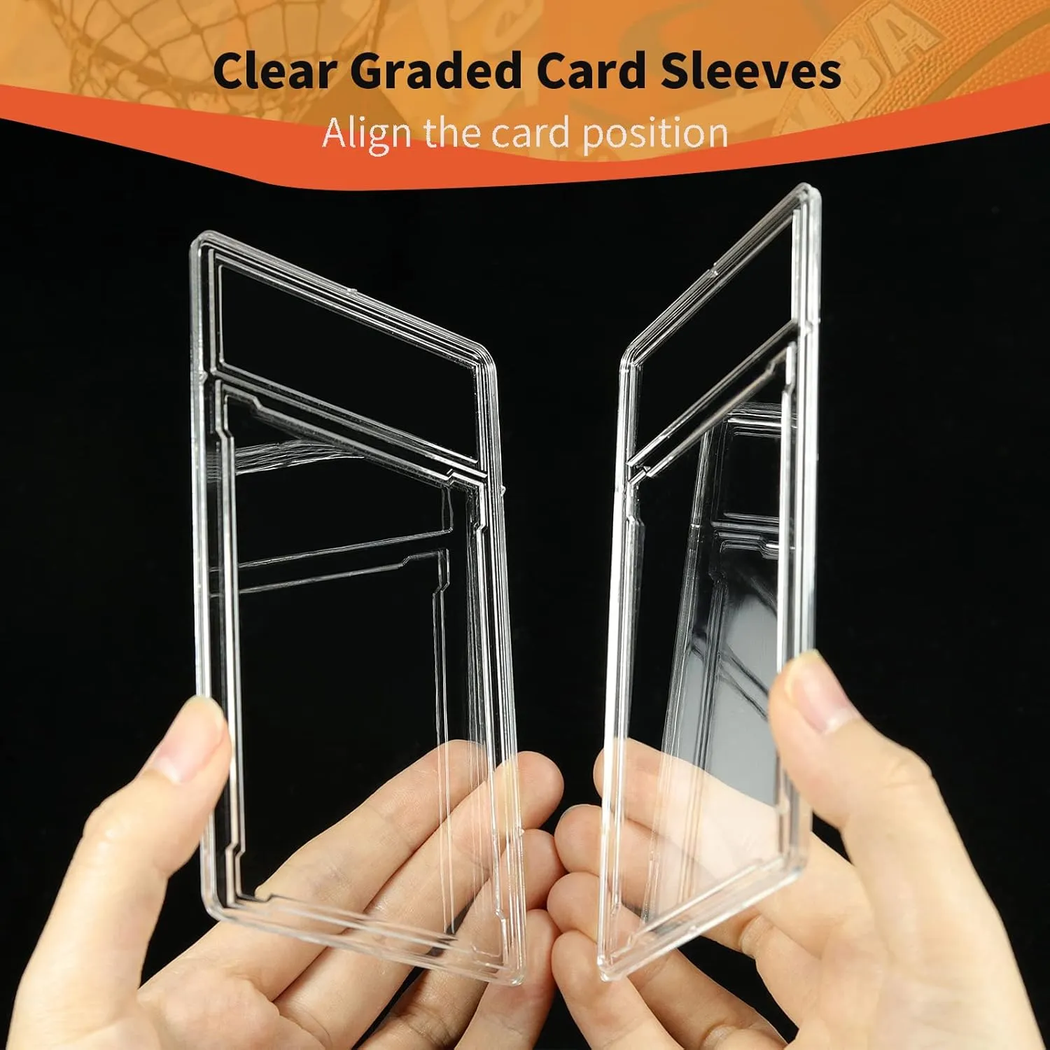 100 Pieces Baseball Card Holder with Label Positon Clear Graded Card Sleeves Acrylic Trading Card Protectors Case for Standard and Graded Cards Hard Card Holder Case for Game Sports Card (100 Pcs)