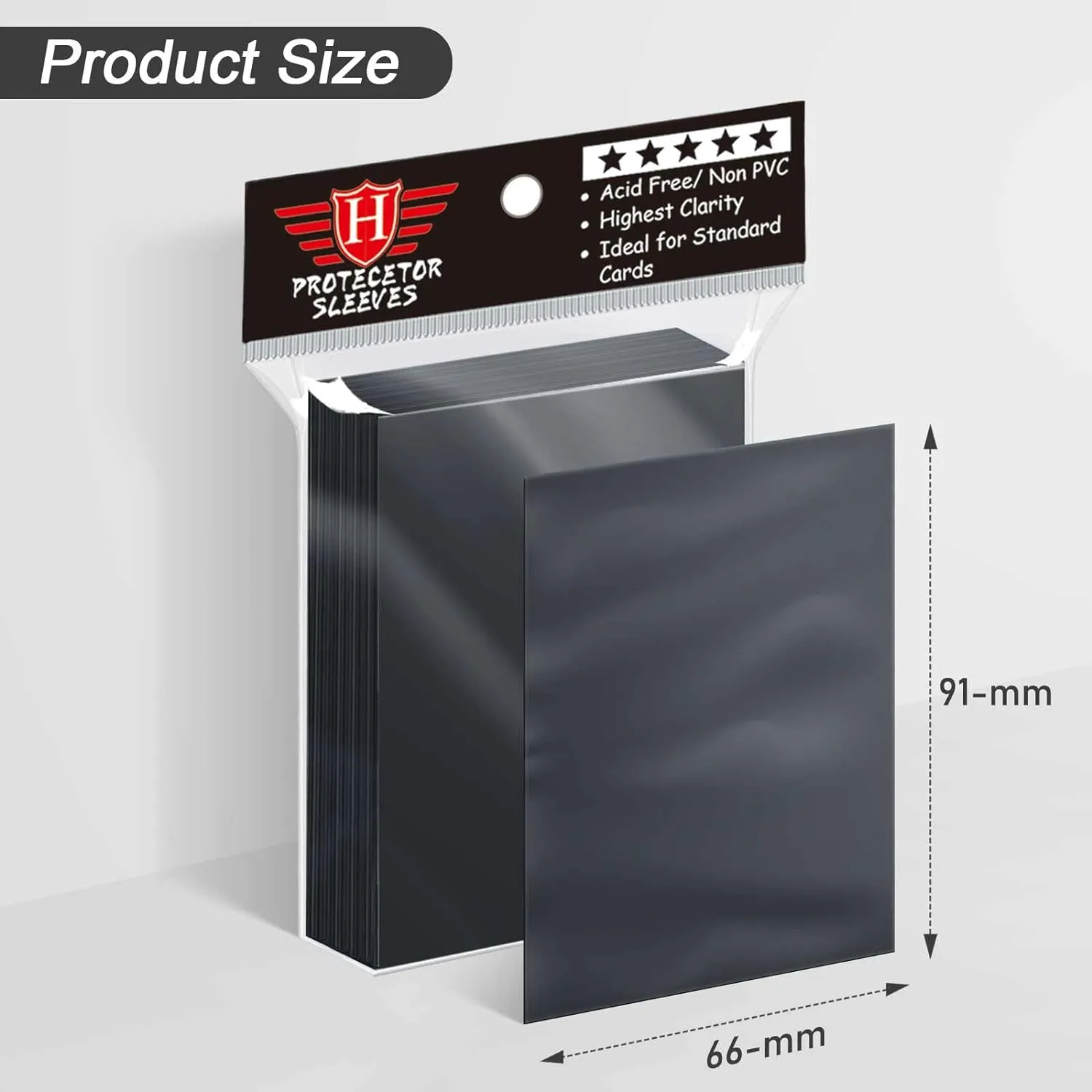 1000 Pcs Black Card Sleeves Toploaders for Trading Cards, Soft Clear Card Protective Sleeves Deck Card Protectors Fit for Baseball Cards, Sports Cards, MTG, Game Card Standard Cards