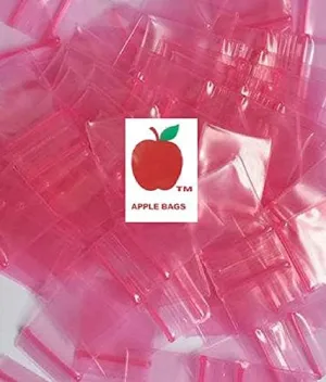 10000 PACK APPLE BAGGIES MINI 2mil CLEAR BAGS 10,000 resealable plastic (1515 Pink)