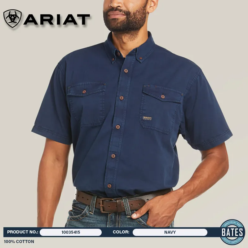 10035415 Ariat Men's REBAR® Washed Twill SS Work Shirt