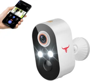 1080P Outdoor Security Camera Wireless with 2-Way Talk, Battery Powered, Color Night Vision, Suitable for Home Security Indoor/Outdoor, Cloud Storage (Sold Separately), 2.4G WiFi Only (1 Pack)