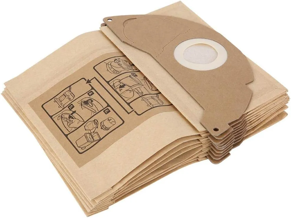 10Pcs/Set Vacuum Cleaner Paper Filter Bags Garbage Dust Bags for KARCHER WD2250 A2004 A2054 MV2