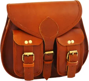 11 inch Leather Crossbody bags for women Vintage Style Genuine Hobo Handmade Brown Travel Ladies Shoulder Purse