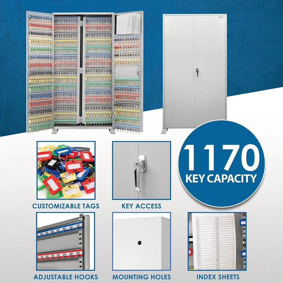 1170 Capacity Adjustable Key Cabinet with Key Lock | CB12960