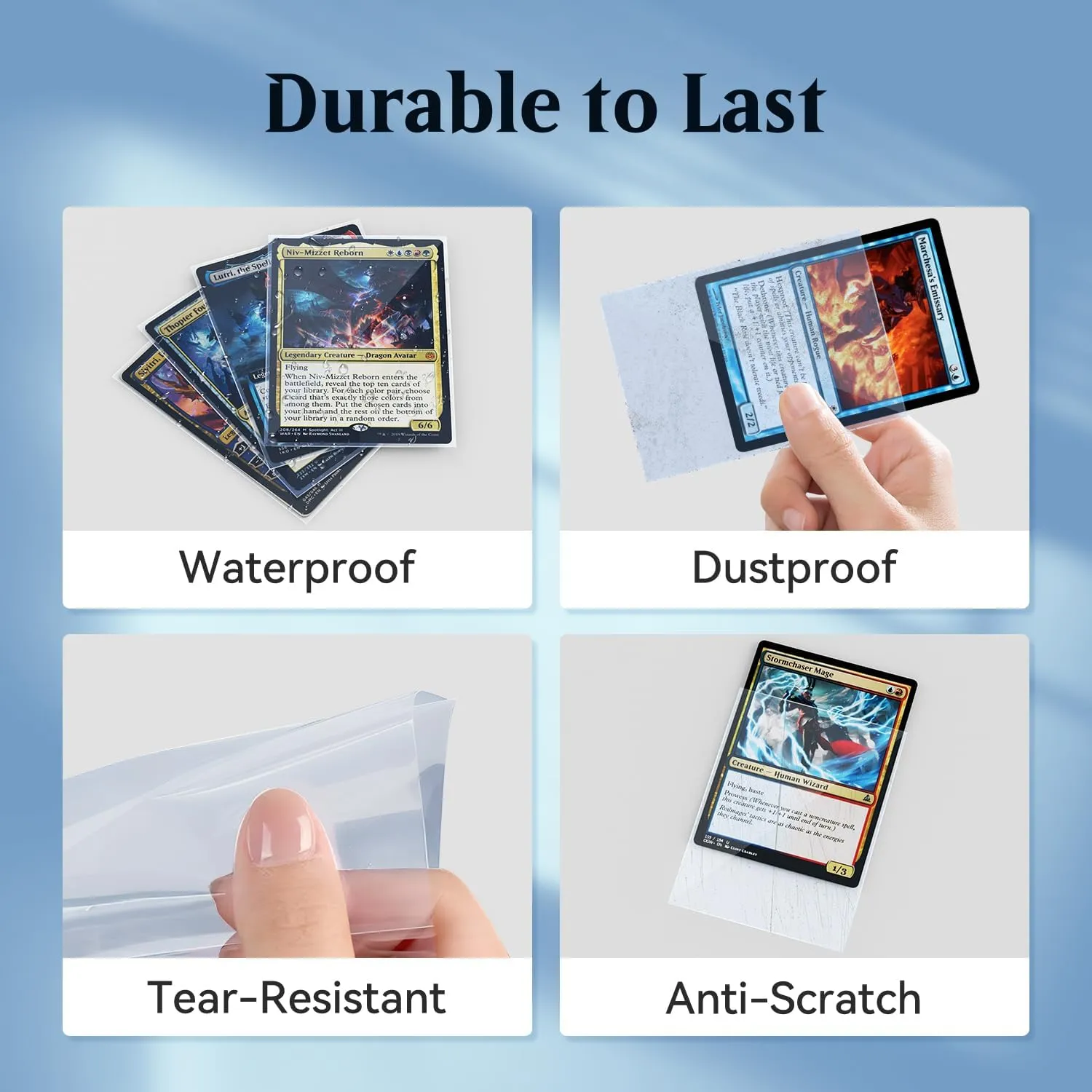 1200 Pack Card Sleeves, Perfect Fit Inner Sleeves Ideal for Double-Sleeving, Crystal Clear Trading Card Sleeve for MTG, PKM, TCG, Compatible with Matte MTG Card Sleeve