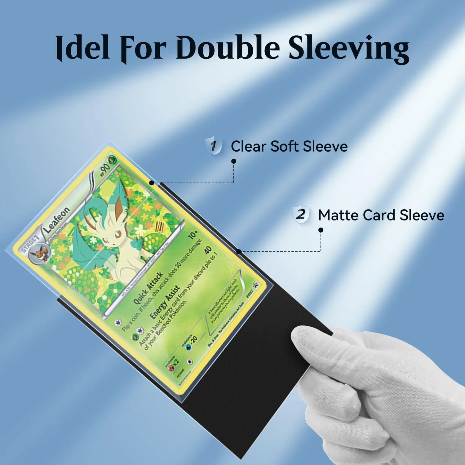 1200 Pack Card Sleeves, Perfect Fit Inner Sleeves Ideal for Double-Sleeving, Crystal Clear Trading Card Sleeve for MTG, PKM, TCG, Compatible with Matte MTG Card Sleeve