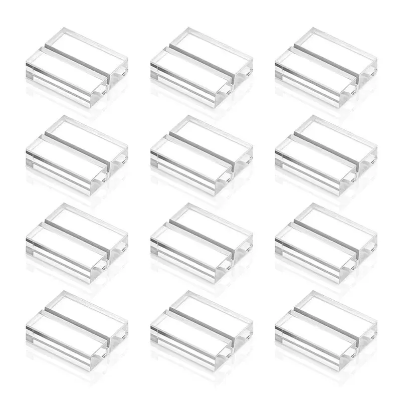 12pcs Acrylic Stands Clear Place Card Holder