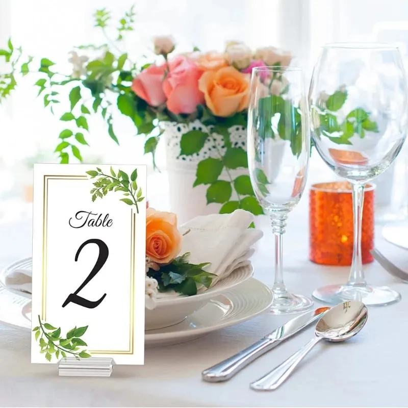12pcs Acrylic Stands Clear Place Card Holder