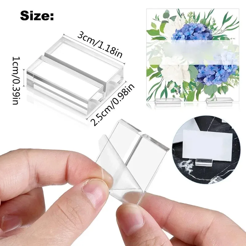 12pcs Acrylic Stands Clear Place Card Holder