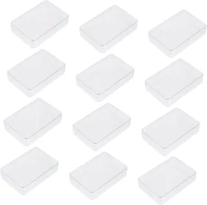 12pcs Clear Plastic Poker Card Storage Boxes Compact Rectangular Holders for Organizing Cards Beads for Easy Carrying and Storing