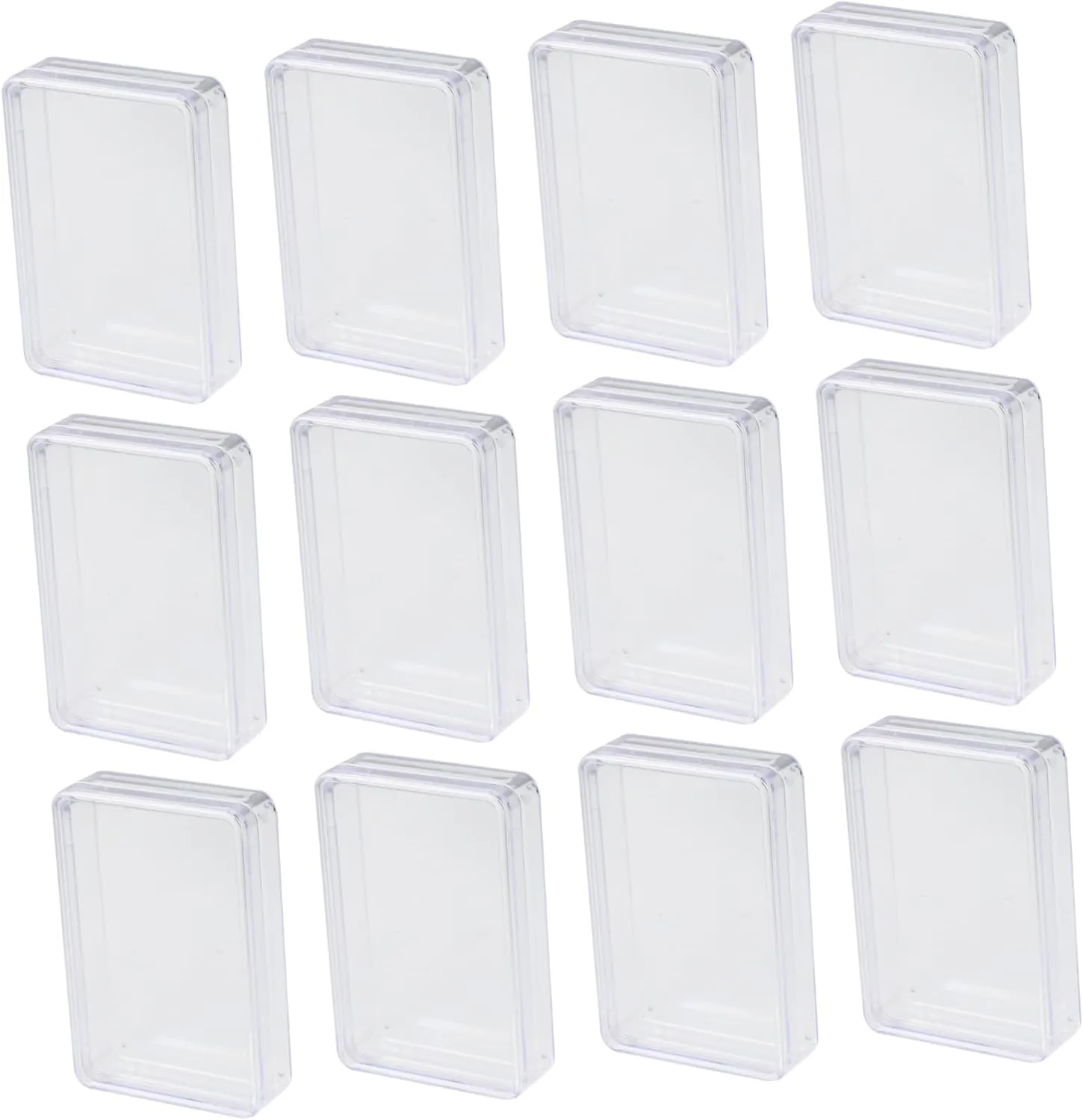 12pcs Clear Plastic Poker Card Storage Boxes Rectangular Containers for Decks Craftsmanship for Cards Game More Compact Design for Home Office Use