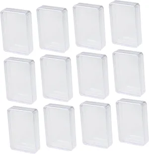 12pcs Clear Plastic Poker Card Storage Boxes Rectangular Containers for Decks Craftsmanship for Cards Game More Compact Design for Home Office Use