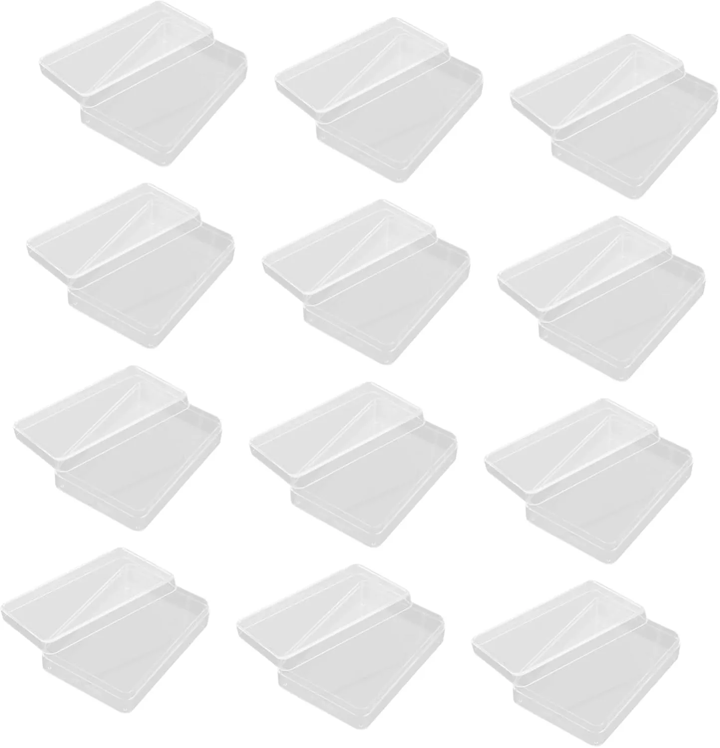 12pcs Plastic Poker Cards Storage Boxes Rectangular Card Deck Case for Small Storage Boxes