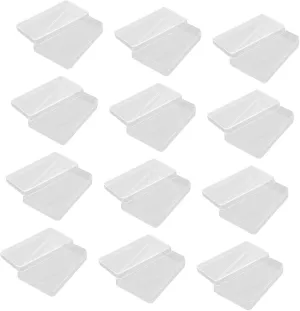12pcs Plastic Poker Cards Storage Boxes Rectangular Card Deck Case for Small Storage Boxes