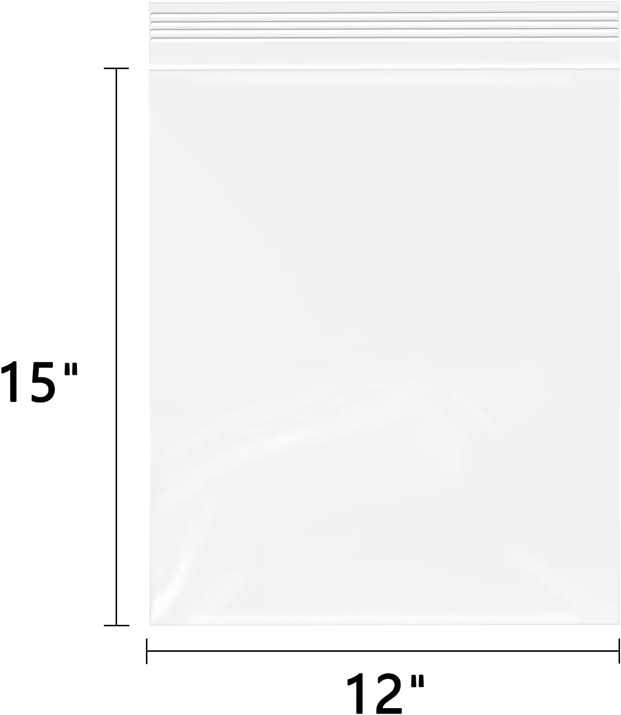 12" x 15"(100 Count) Zip Plastic Poly Bags - 2 Mil Clear Reclosable Zipper Bags for Prints, Photos, Documents, Clothing, T-Shirt, Storage