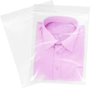 12" x 15"(100 Count) Zip Plastic Poly Bags - 2 Mil Clear Reclosable Zipper Bags for Prints, Photos, Documents, Clothing, T-Shirt, Storage