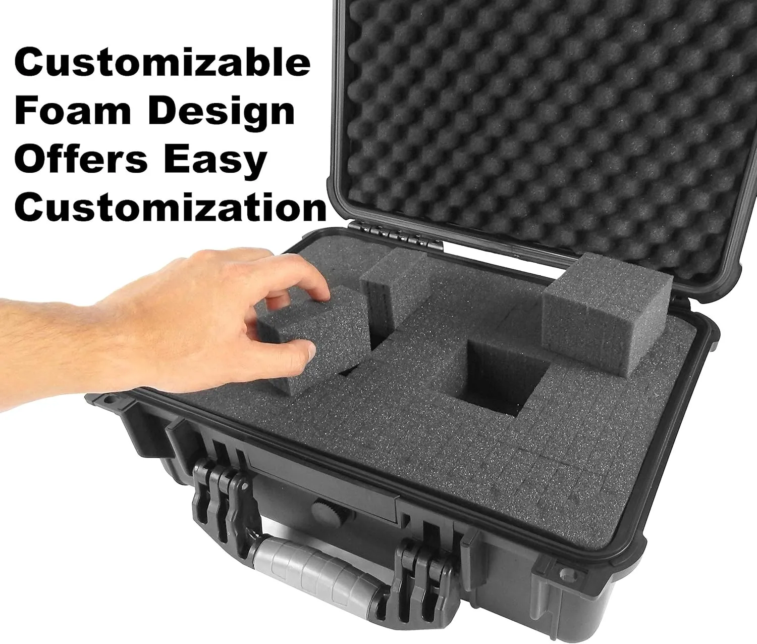 13 inch Smell Odor Block Airtight Carry Case with Impact Absorbing Protective Customizable Foam