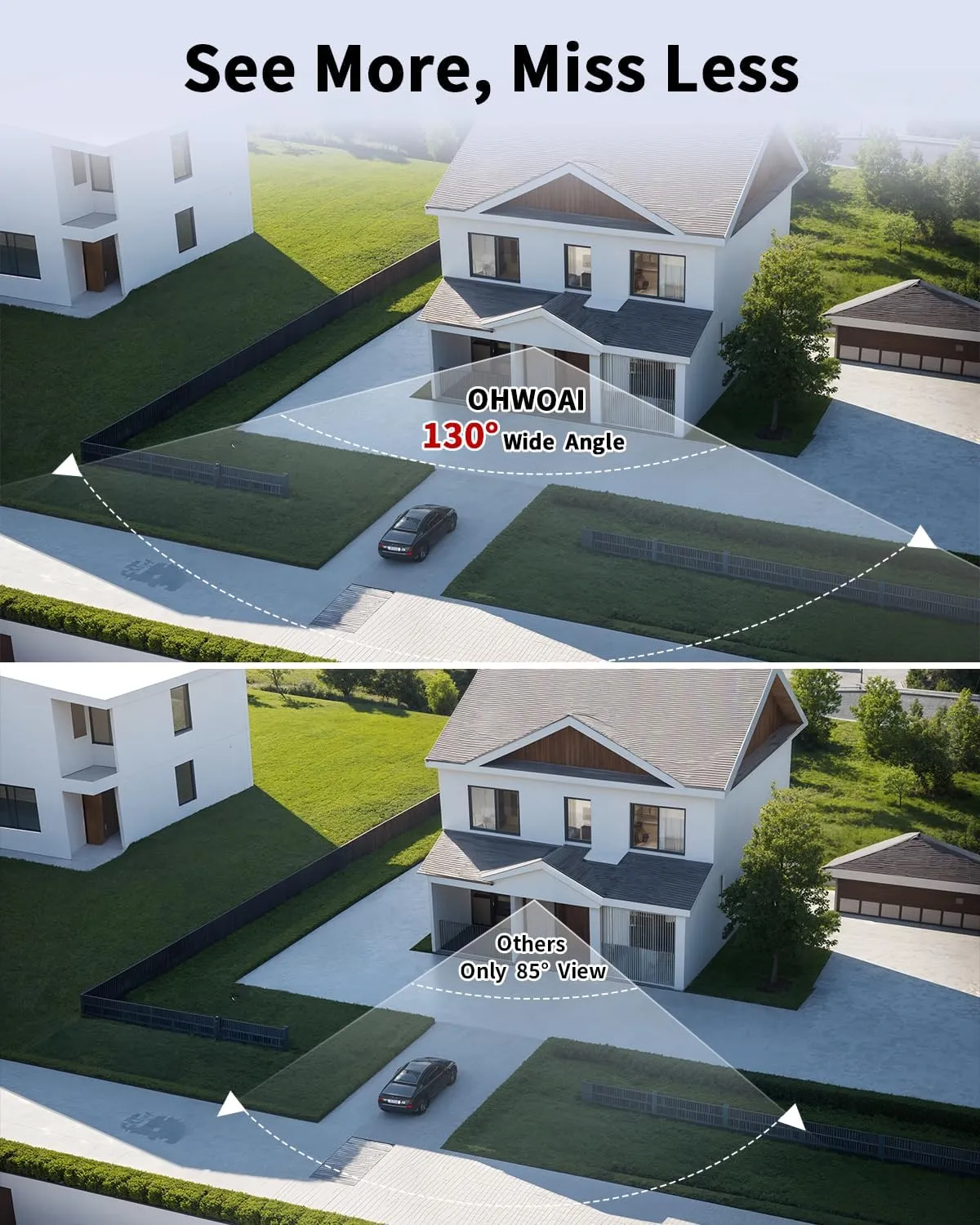 《130° Wide Angle & 2-Way Audio》Outdoor Wired Security Camera System, Black 8MP IP Cameras,Home Video Surveillance