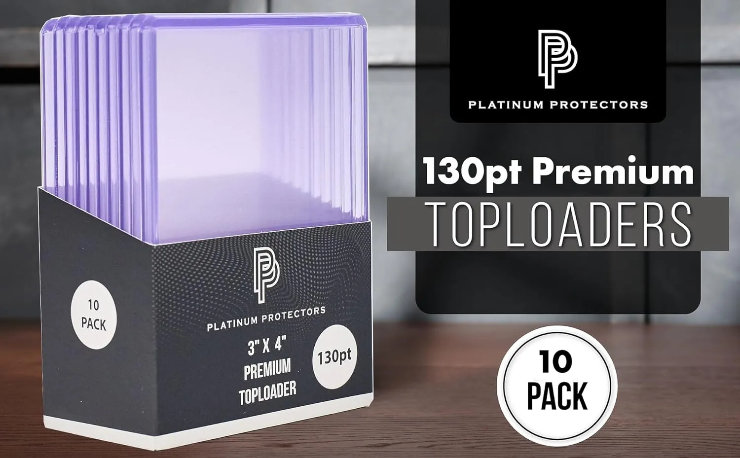 130pt Toploaders Trading Card Protectors (50-Count) - Clear Hard Plastic Top Loader Sleeves for Jersey Patch, Relics, RPA, Autos, etc