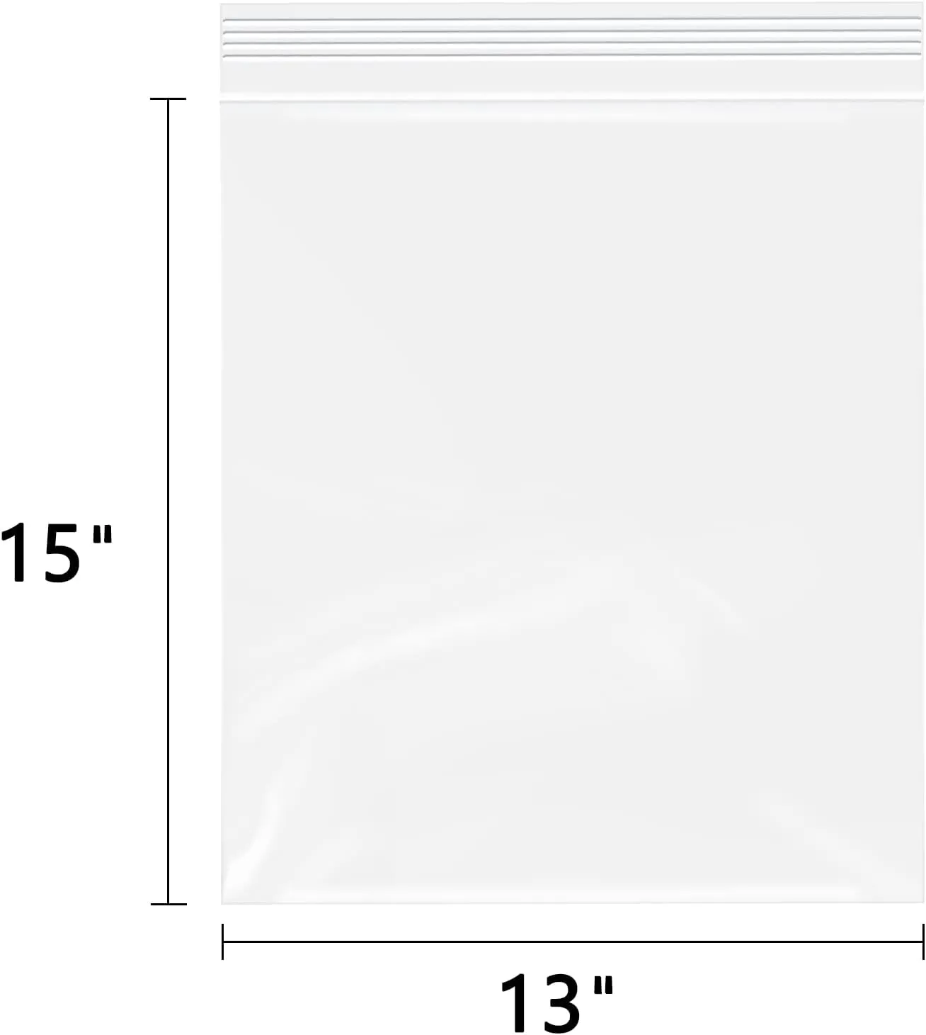 13" x 15"(500 Count) Large Zip Poly Bags - Clear Plastic Reclosable Storage Zipper Bags 2 Mil for Clothing, T-Shirts, Pants
