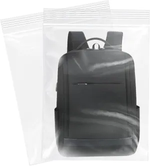 14" x 20" (100 Count) Zip Plastic Poly Bags - Resealable Bags with Lock Seal Zipper for Packaging & Clothing