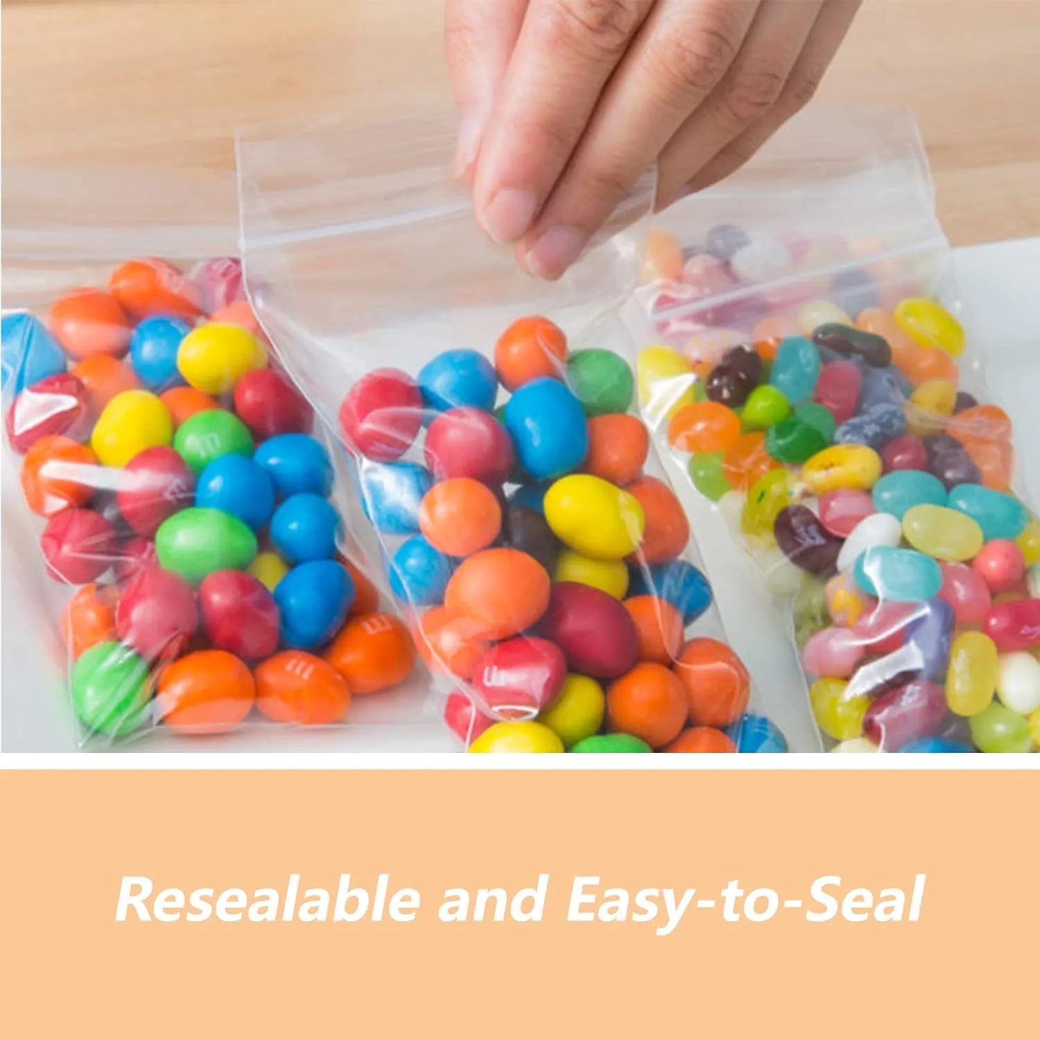 14" x 20" (100 Count) Zip Plastic Poly Bags - Resealable Bags with Lock Seal Zipper for Packaging & Clothing