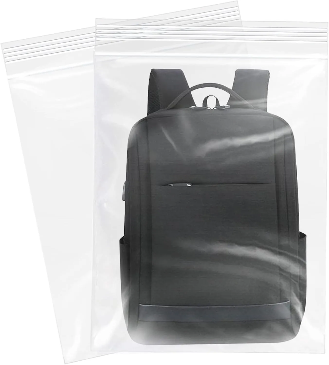 14" x 20" (100 Count) Zip Plastic Poly Bags - Resealable Bags with Lock Seal Zipper for Packaging & Clothing