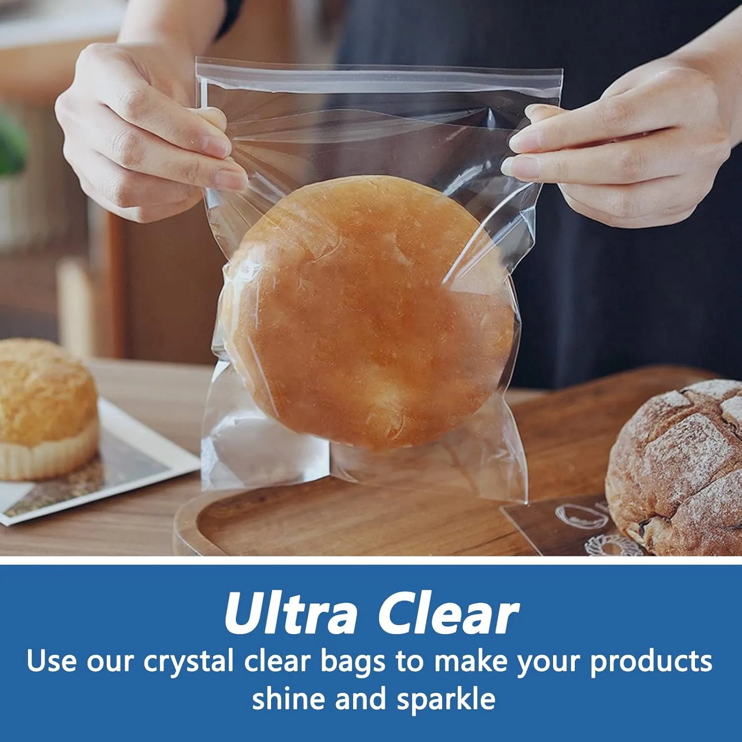 14" x 20" (200 Count) Large Cellophane Bags - Self Sealing Cello Plastic Poly Bags- for Clothing, T-Shirts, Pants