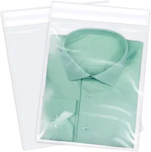 14" x 20" (200 Count) Large Cellophane Bags - Self Sealing Cello Plastic Poly Bags- for Clothing, T-Shirts, Pants