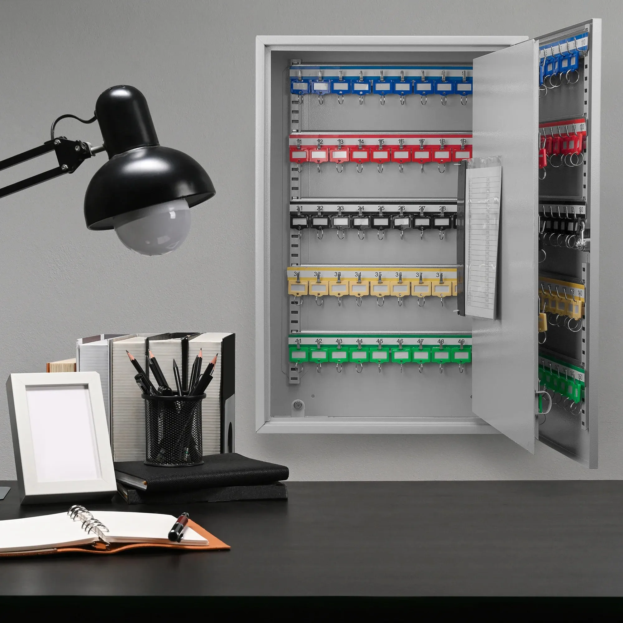 150 Capacity Adjustable Key Cabinet with Key Lock | CB13236