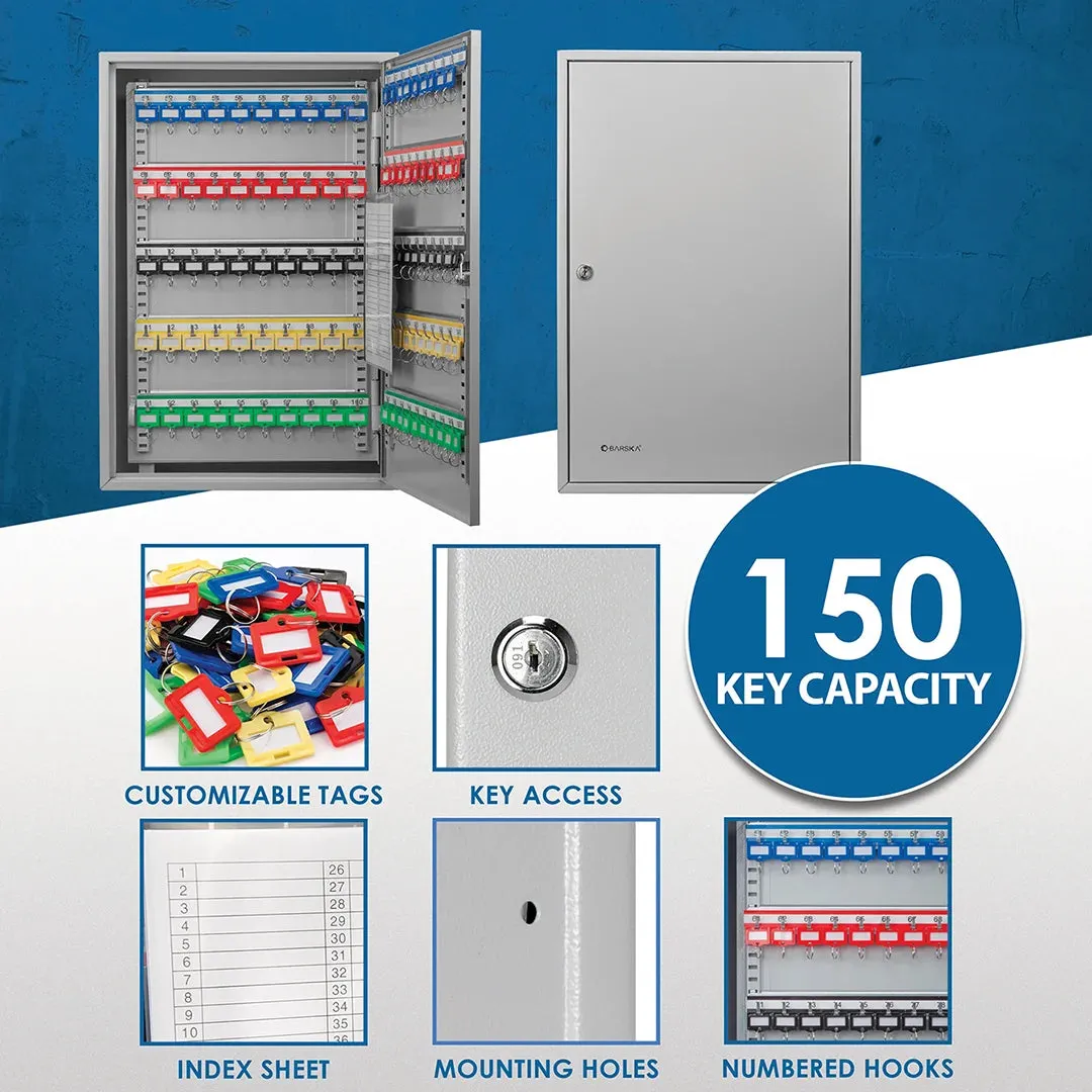 150 Capacity Adjustable Key Cabinet with Key Lock | CB13236