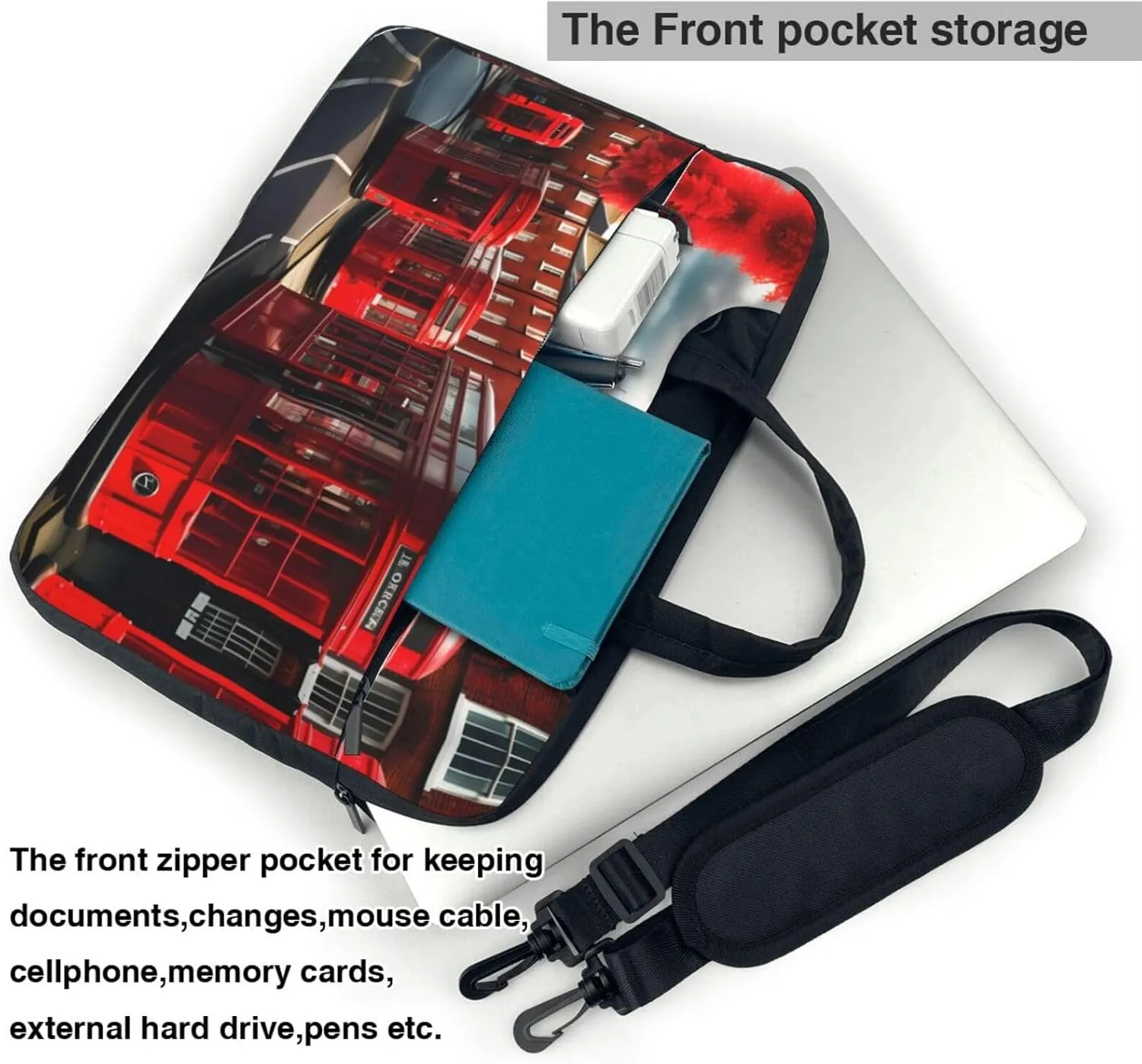 15.6 Inch Laptop Bag - Case with Soft Interior, Multiple Pockets - Ideal, Travel and Business Salmon pattern