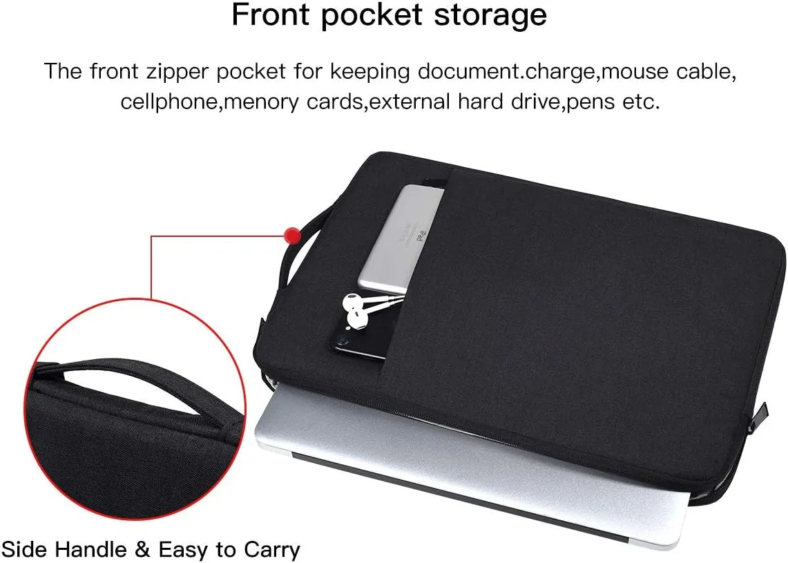 15.6 Inch Laptop Sleeve Case for HP Envy X360, HP Pavilion 15.6, ProBook, OMEN 15, Lenovo IdeaPad 15.6, Acer Aspire 15, Chromebook 15, Dell Inspiron 15, ASUS Vivobook 15 Computer Bag with Handle