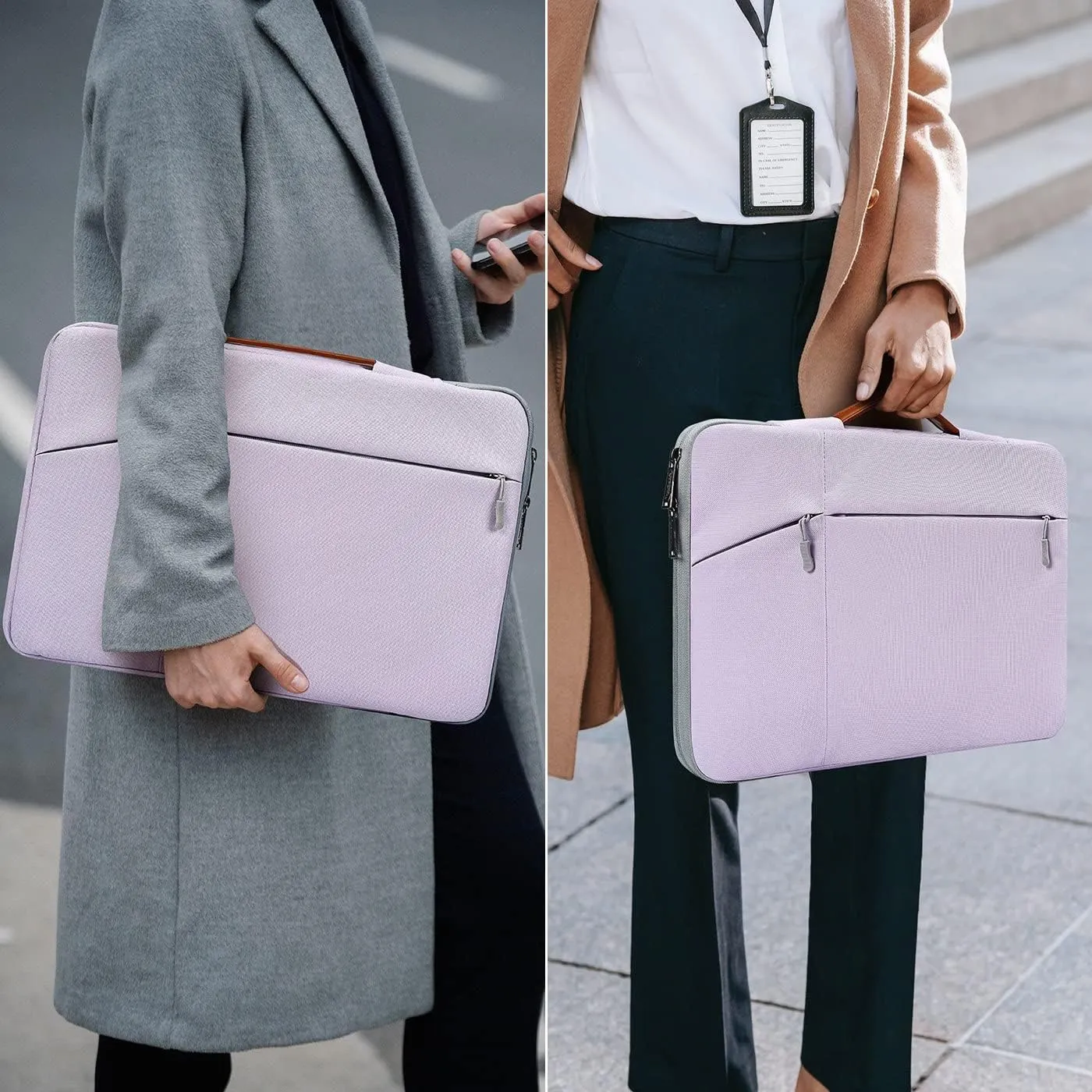 17.3 inch Laptop Sleeve Case Briefcase Bag for HP, Dell, Lenovo, Asus, Acer, MSI 17.3 Waterproof Computer Bag - Purple