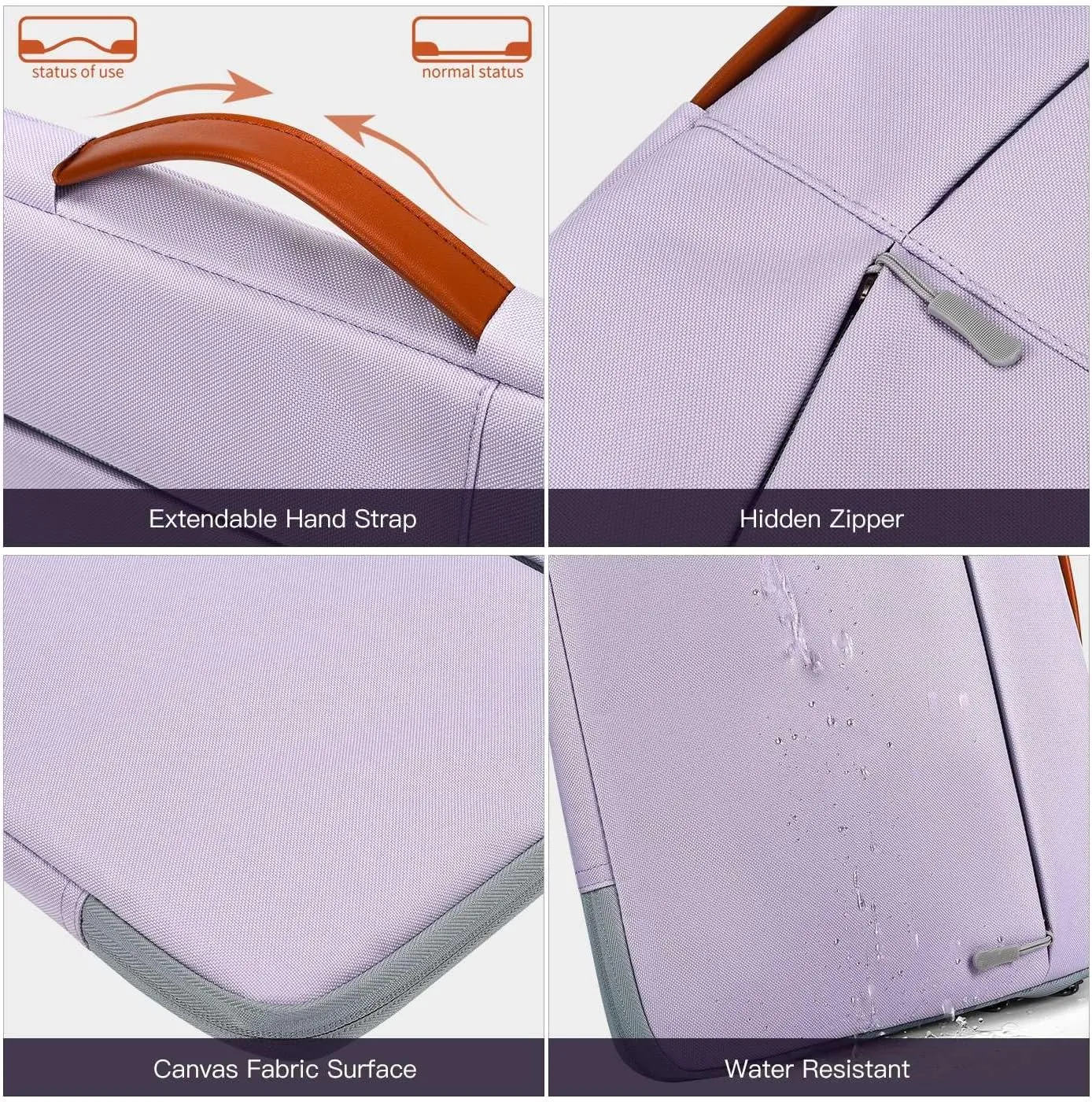 17.3 inch Laptop Sleeve Case Briefcase Bag for HP, Dell, Lenovo, Asus, Acer, MSI 17.3 Waterproof Computer Bag - Purple