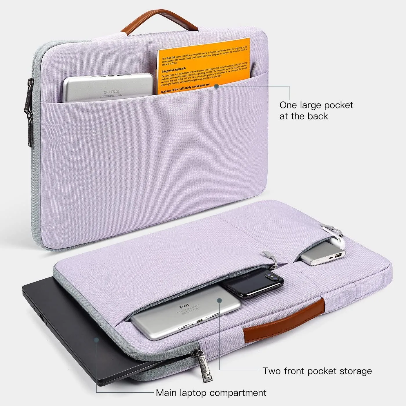 17.3 inch Laptop Sleeve Case Briefcase Bag for HP, Dell, Lenovo, Asus, Acer, MSI 17.3 Waterproof Computer Bag - Purple