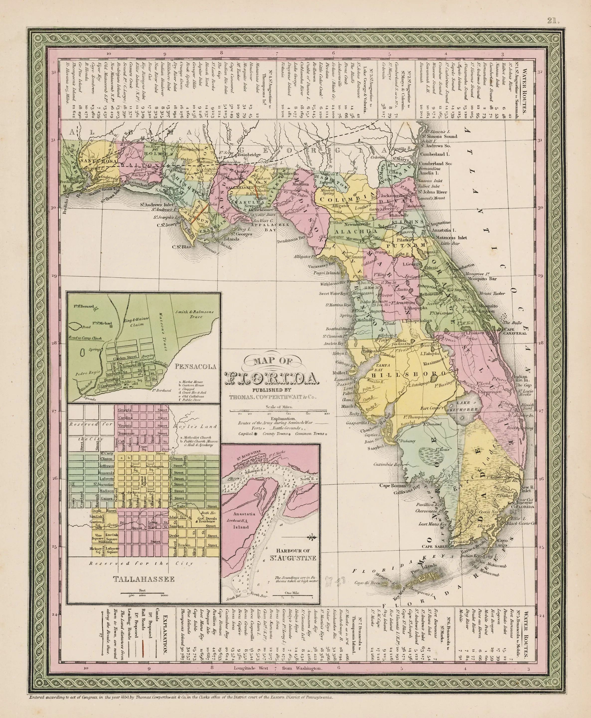 1850 Map of Florida