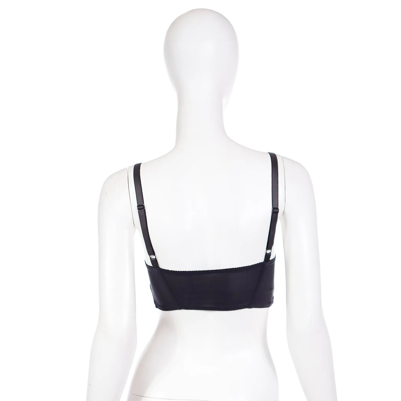 1990s Rick Beach Patti Cappalli Cher Black Lace Sequin Bustier