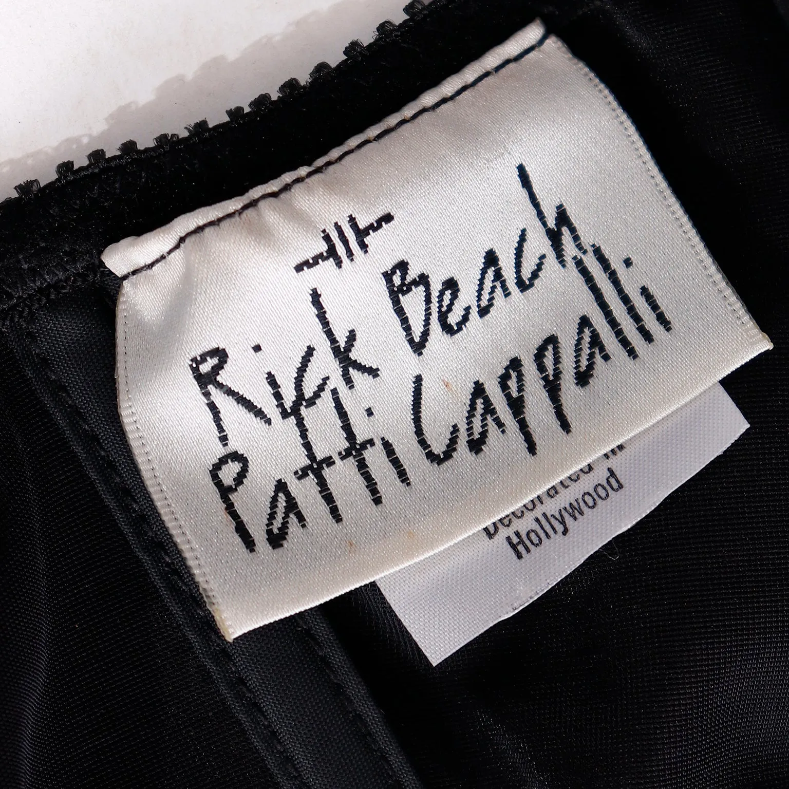 1990s Rick Beach Patti Cappalli Cher Black Lace Sequin Bustier
