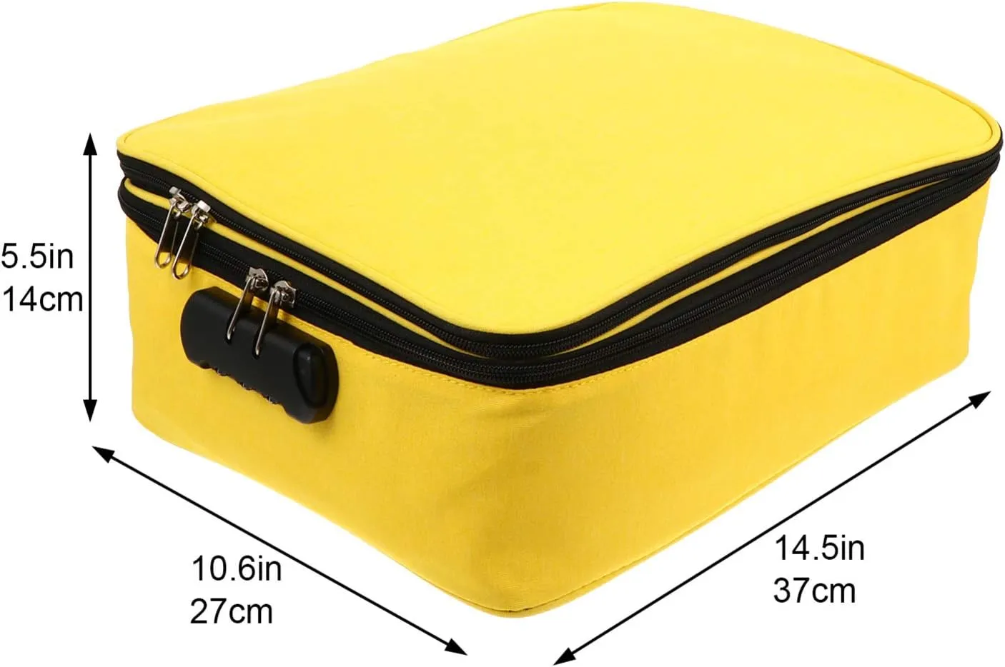 1pc Document Bag Certificate Storage Bag Portable Certificate Bag Lock For Storage Travel Purses Travel Organizer Bags Large Storage Bags Key Cationic Fabric Yellow