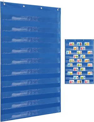 1Pc Transparent Pocket Chart Wall Organizer Hanging Storage Bag for Classroom Office Home Use File Holder for Teaching and Learning Activities