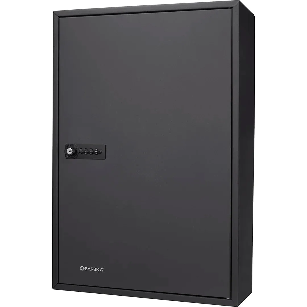 200 Capacity Adjustable Key Cabinet with Combination & Key Lock, Black | CB13266