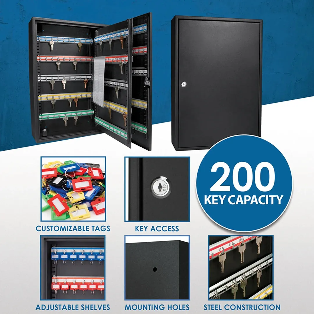 200 Capacity Adjustable Key Cabinet with Key Lock | AX11824