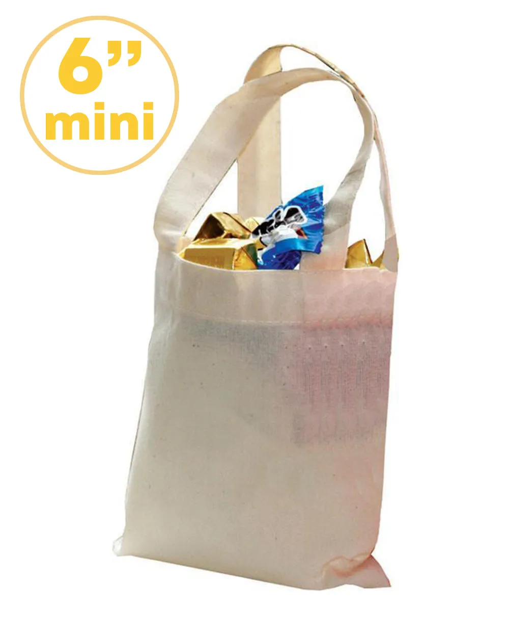 24 ct Mini Cotton 6 in Tote Bags - Pack of 24
