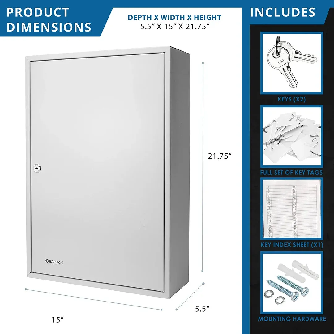 240 Capacity Fixed Position Key Cabinet with Key Lock, White Tags | CB12494
