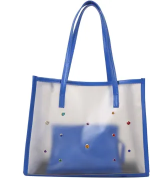 2pieces/Set Transparent PVC Shoulder Bag for Women Handbag for Beach Commuting and Shopping